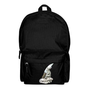 shirt motiv hase messer schädel bad rabbit solo - Rucksack - Schwarz - Vorne
