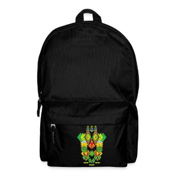 Abstrakte Gesichter Zeichnung Crazy Art farbig - Rucksack - Schwarz - Vorne
