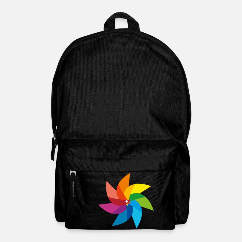 bunte Windmühle Kinderspielzeug Regenbogen Sommer - Rucksack - Schwarz