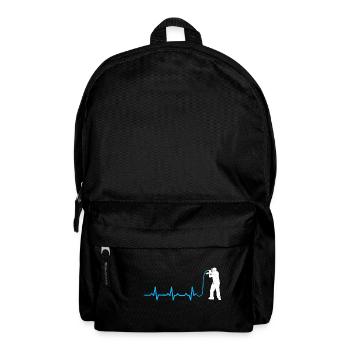 MC rappen herzschlag mikrofon geschenk heartbeat - Rucksack - Schwarz - Vorne