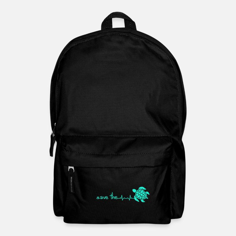 Schildkröten Herzschlag geschenk retten peta - Rucksack - Schwarz