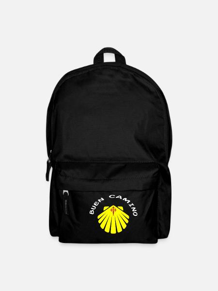 Buen Camino gelbe Muschel Jakobsweg Pilger - Rucksack - Schwarz