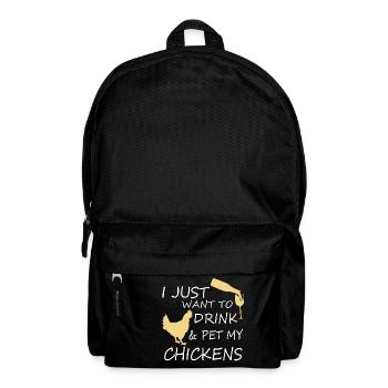 Pet my chickens - Backpack - black - Front