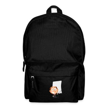Lecturer uses flipchart, gift idea - Backpack - black - Front