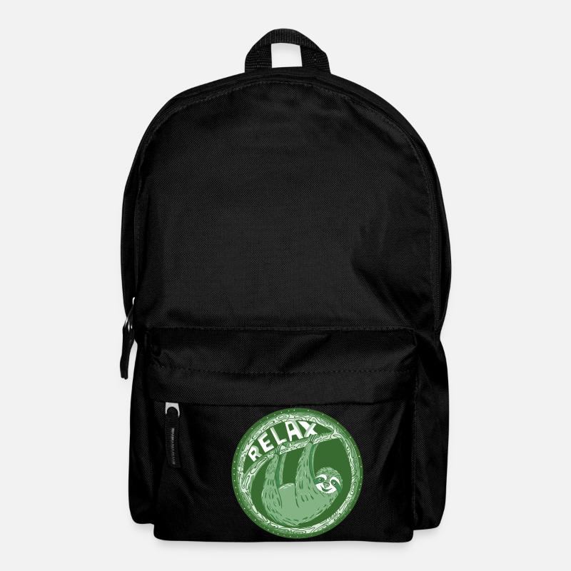 RELAX -- hellgrünes Faultier - Rucksack - Schwarz