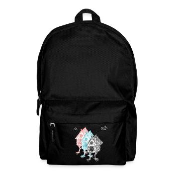 three crazy house with retro vintage chicken legs - Backpack - black - Front
