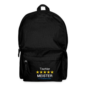 Tischler Meister mit Bewertung weiss - Rucksack - Schwarz - Vorne