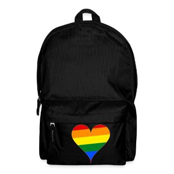 Herz Regenbogen Flagge Geschenk - Rucksack - Schwarz - Vorne