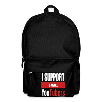 Ich unterstütze kleine Youtubers WHT PNG - Rucksack - Schwarz - Vorne