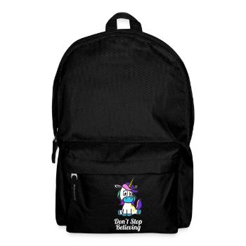 Shop Cute Dont Stop Believing Unicorn Design - Rucksack - Schwarz - Vorne