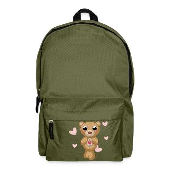 dessin animé gnangnan ours en peluche - Sac à dos - vert olive - Devant