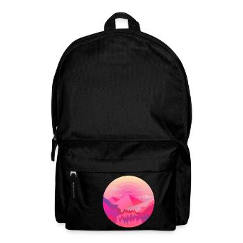Berge Pyramide Sonne Wald - Rucksack - Schwarz - Vorne