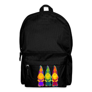 Garden Gnome Trio - neon style / pop - Backpack - black - Front