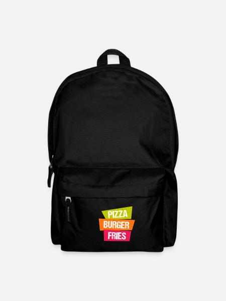 Pizza Burger Pommes - Rucksack - Schwarz