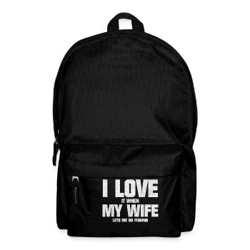 FUNNY LOVE MY WIFE ET PÊCHE Spruche - Sac à dos - noir - Devant