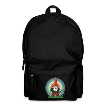 Böser und gemeiner Gartenzwerg Gnom Zwerg - Rucksack - Schwarz - Vorne