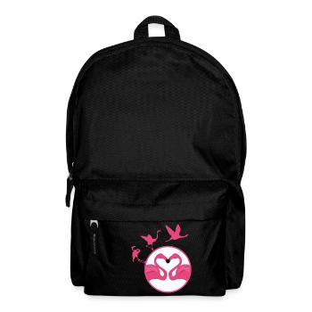 Rosa Flamingos Herz - Rucksack - Schwarz - Vorne