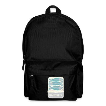 Sardinen, Dose, Angeln, Fisch, öl - Rucksack - Schwarz - Vorne