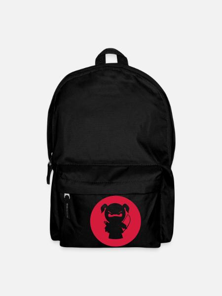 grimmiges Ninjamädel mit Pfeil und Bogen - Rucksack - Schwarz