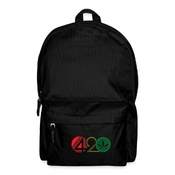420 mit Cannabis Hanfblatt - Rucksack - Schwarz - Vorne