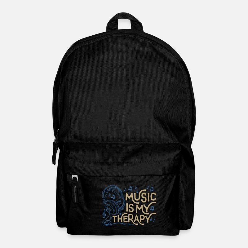 Die Musik ist meine Therapy Leben - Rucksack - Schwarz