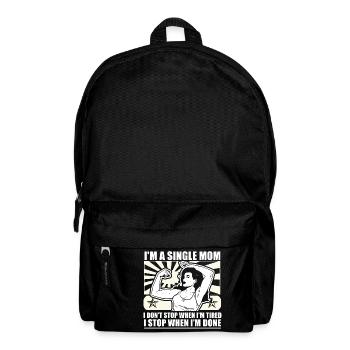 Cool Strong Single Mom T-shirt - Rucksack - Schwarz - Vorne
