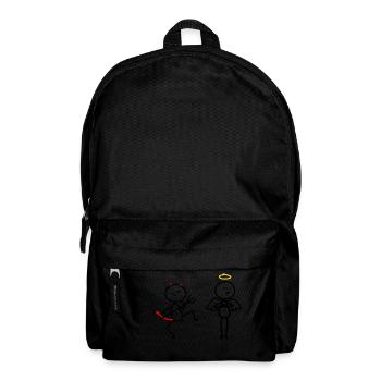 Ange diable dieu bible drôle homme bâton comique - Sac à dos - noir - Devant