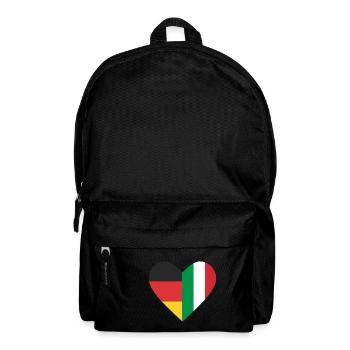 Ein Herz - Deutschland Italien - Rucksack - Schwarz - Vorne