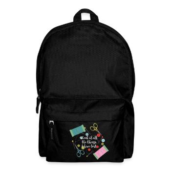 Sewing needle thread yarn buttons tailor gift - Backpack - black - Front