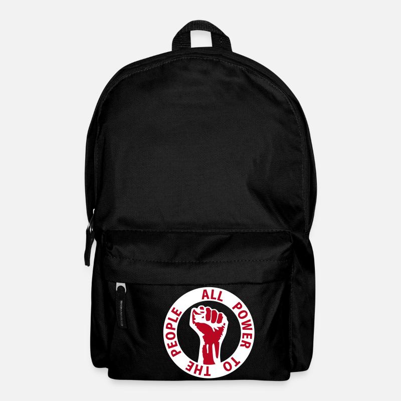 2 colors - all power to the people - against - Backpack - black