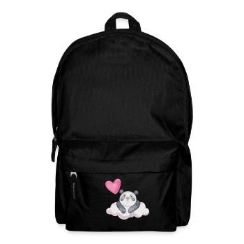 Panda bear heart love Sad cloud gift - Backpack - black - Front