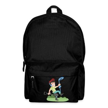 Amateur Schatzsucher mit dem Metalldetektor - Rucksack - Schwarz - Vorne