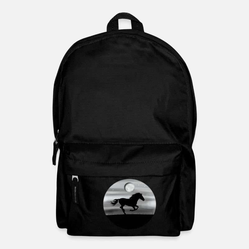 Cheval chevaux lune - Sac à dos - noir