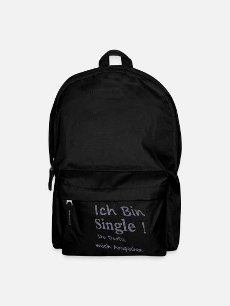Ich bin single! du Darfst mich ansprechen - Rucksack - Schwarz