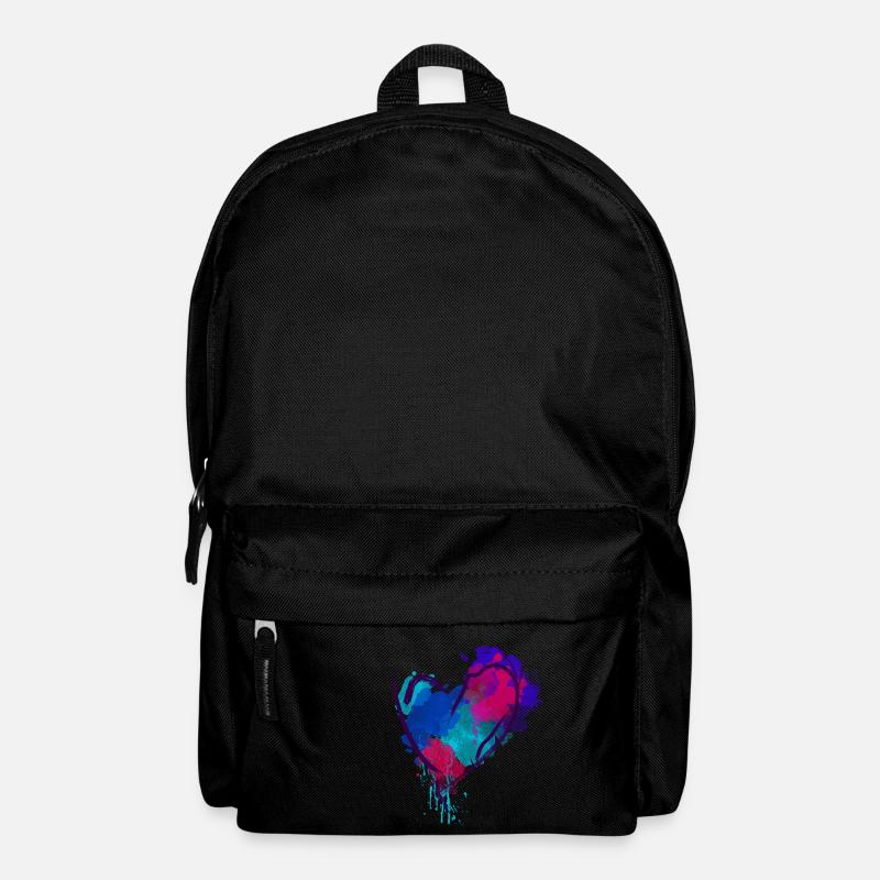 Herz Wasserfarbe gezeichnet - Rucksack - Schwarz