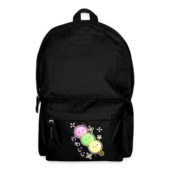 Kawaii Hanami Dango rice balls in red green yellow - Backpack - black - Front