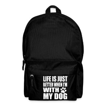 Spruch Hunde Hund Sprueche Hundesprueche Pfote - Rucksack - Schwarz - Vorne