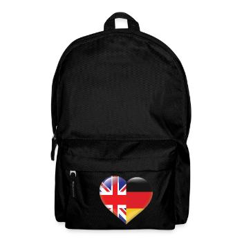 Heart Flag England Germany German Gift - Backpack - black - Front