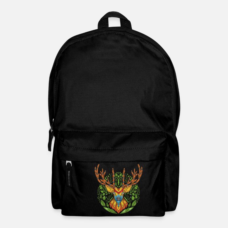 Rehe Hirsch Natur HirschKopf - Rucksack - Schwarz