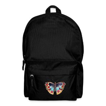 Bunter Schmetterling - Rucksack - Schwarz - Vorne