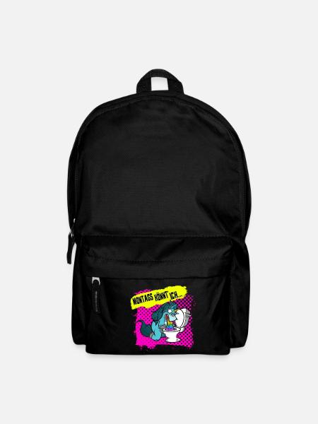 Montags könnt ich... Lustiges Einhorn Design - Rucksack - Schwarz