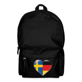 Heart Flag Sweden Germany German Gift - Backpack - black - Front