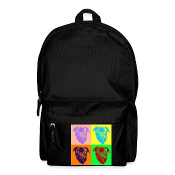 Pop Art Style Süßer Mops Hundekopf - Geschenkidee - Rucksack - Schwarz - Vorne