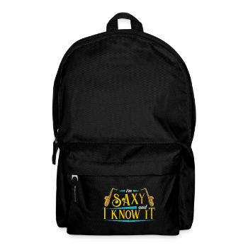 Lustig Saxophonist Saxofonistin Geschenk - Rucksack - Schwarz - Vorne