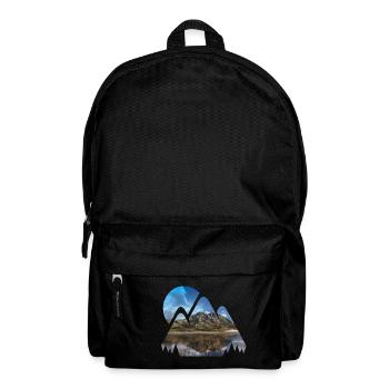 Landschaft Berge mit Wasserspiegelung - Rucksack - Schwarz - Vorne