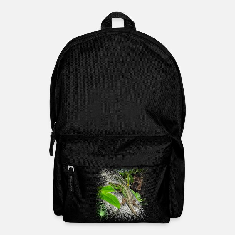 Die Zauneidechse ist ein weit verbreitetes Reptil - Rucksack - Schwarz
