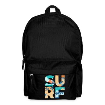 SURF Sommer Strand Wellen Surfbrett - Geschenkidee - Rucksack - Schwarz - Vorne