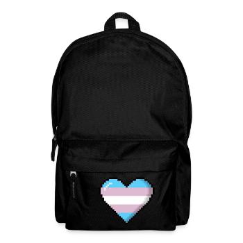 Transgender Pride 8Bit Pixel Heart - Backpack - black - Front