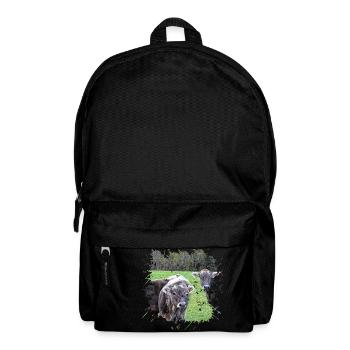 Das Tiroler Grau Vieh ist eine alte Rinderrasse - Rucksack - Schwarz - Vorne