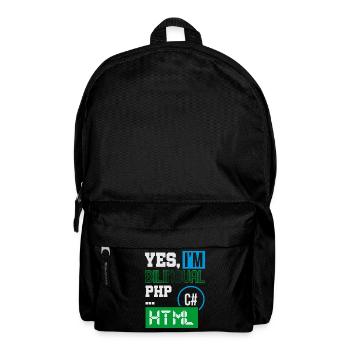 Computerprogrammierer Humor Ja, ich bin zweisprachig HTML - Rucksack - Schwarz - Vorne